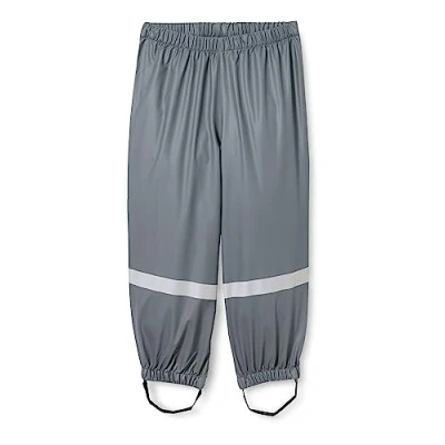 Abbildung von Playshoes Unisex Kinder Matschhose Regenlatzhose Ungefüttert Wind Und Wasserdichte Regenhose Regenbekleidung, Dunkelgrau Bundhose, 80 EU