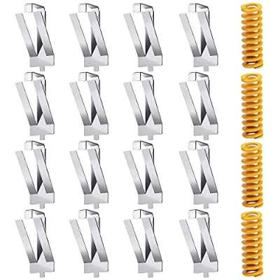 Abbildung von Youmile 16 Stück 3D Drucker Heißbett Glasplattform klammern Befestigung Halter, Bett Clips für Creality Ender 3 Pro/Ender 3S/Ender 5 PRO/CR 20 10S mit Druckfeder