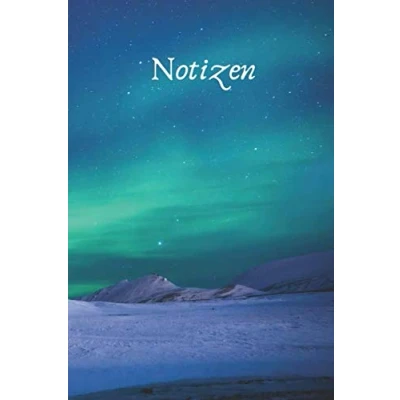 Abbildung von Polarlichter Nordlichter in Island: blanko Tagebuch / Notizbuch ohne Zeilen mit 120 Seiten