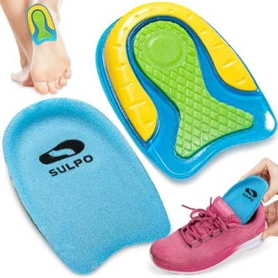 Abbildung von Sulpo 1 Paar Fersensporn Einlagen Fersenkissen Spornfix Gel Fersenpolster zur Linderung von Plantarfasziitis, und Achillesschmerzen Größe L (40 46)