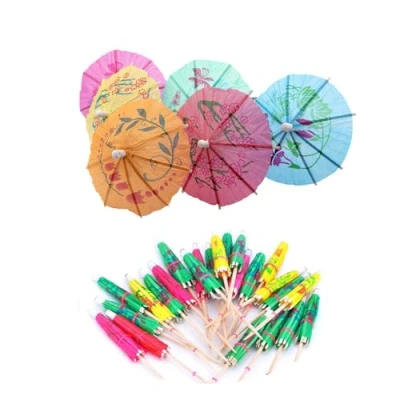 Abbildung von TRIXES 50er Pack bunten Papier Cocktailschirmchen in verschiedenen Farben für Partys und tropische Getränke Cocktail Zubehör Dekoration