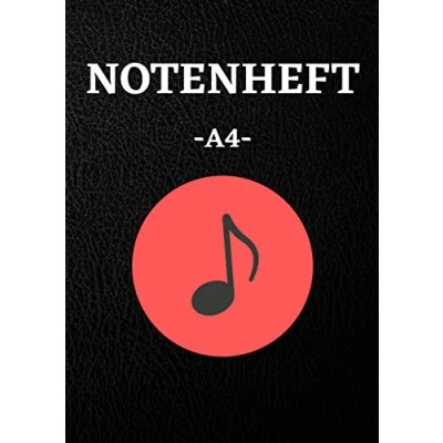Abbildung von Notenheft A4: Musiker Heft mit Notenlinien, Hilfslinien, Geschenkidee, 120 Seiten