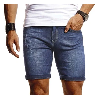Abbildung von Leif Nelson Shorts Herren Kurze Hosen Männer Jeansshorts Denim Sommer Freizeithose Basic LN 1397