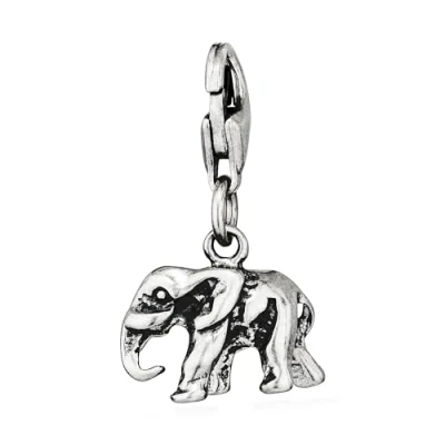 Abbildung von NKlaus Charm Anhänger klein Elefant 925 Silber antik 10x13mm Silberanhänger Amulett 15167