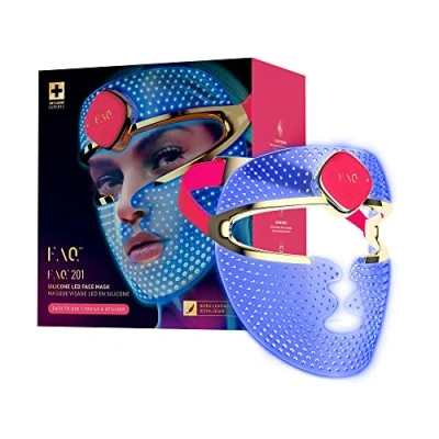Abbildung von FAQ 201 RGB LED Lichttherapiemaske fürs Gesicht Anti Aging/ Falten Hautpflege m. Fleckenbehandlung Akne Behandlung Kabellose Gesichtsmaskenkosmetik 600 Lichtpunkte Tragbare