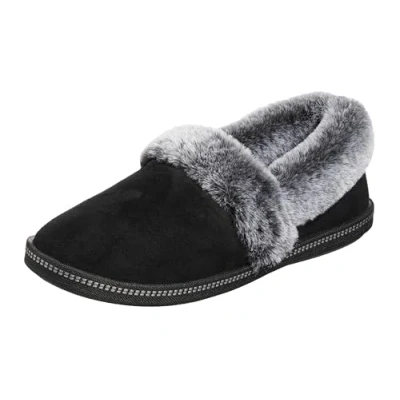 Abbildung von Skechers Cozy Campfire Team Toasty Flache Hausschuhe Damen, Schwarz (Black Microfiber Suede/Faux Fur Line Blk), 39.5 EU