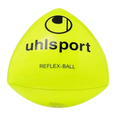 Abbildung von uhlsport Fußball Reflexball, spezieller Trainingsball für Torwart und Spieler, Übungs Ball das Training der Reflexe Reaktionen, Lieferumfang 1 Ball, gelb/schwarz
