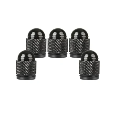 Abbildung von SENZEAL 5 Stück Ventilkappen Auto Bullet Typ Universal Reifenventilkappen Aluminium Autoreifen Ventilschutzkappen für Fahrrad Motorräder LKW SUV Schwarz
