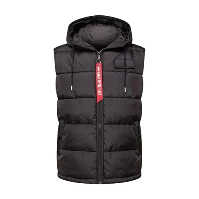 Abbildung von Alpha Industries Hooded Puffer Weste, Herren, Größe: Medium, Black