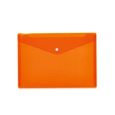 Abbildung von HERMA 20074 Dokumententasche A4 Transparent Orange, kleiner Sichttaschen Umschlag mit Druckknopf, Briefumschlag aus Plastik für Schule, Uni, Büro, Reise