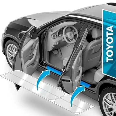 Abbildung von uProtect Auto Einstiegsleisten Schutz für Toyota Corolla Touring Sports 12 (XII) E210 I 2018 2024 Schutzfolie Autotür Zubehör Zierleisten Lackschutzfolie Transparent