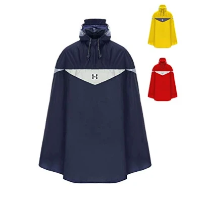 Abbildung von HOCK Premium Fahrrad Regenponcho &#039;Super Praktiko&#039; mit Lüftung und seitlicher Armöffnung 100% wasserdichter Fahrradponcho für Herren &amp; Damen (Blau, XL)