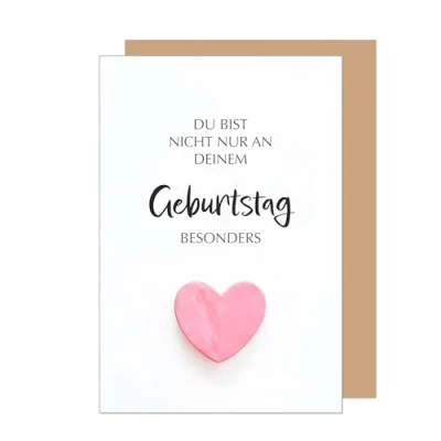 Abbildung von Edition Seidel Premium Geburtstagskarte mit Umschlag. Glückwunschkarte Grußkarte Karte Spruch Geburtstag Happy Birthday Mann Frau Herz (G3611 SW024)