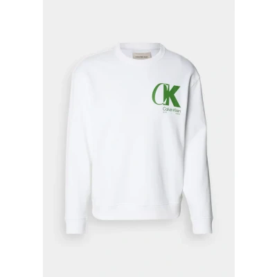 Abbildung von Calvin Klein Overlap Sweatshirt, Herren, Größe: Small, Bright white