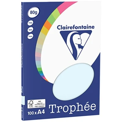 Abbildung von Clairefontaine 4101C Ries Druckerpapier / Kopierpapier Clairalfa PPP, DIN A4, 80g, 100 Blatt, Hellblau, 1