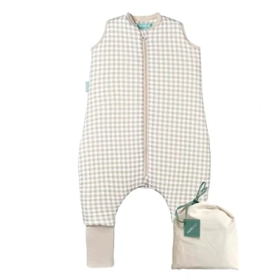 Abbildung von molis&amp;co Baby Schlafsack mit Füßen und Socke Ideal für den Winter Babyschlafsack Beinen 2,5 tog 100% Baumwolle (Oeko TEX 100), Premium Qualität Vichy Beige (117 cm)