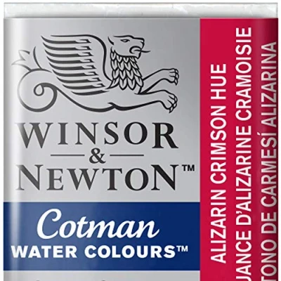 Abbildung von Winsor &amp; Newton 0301003 Cotman Aquarellfarbe mit guter Transparenz, hervorragender Tönungsstärke und guten Maleigenschaften, Wasserfarbe im 1/2 Napf Alizarinkarmesin