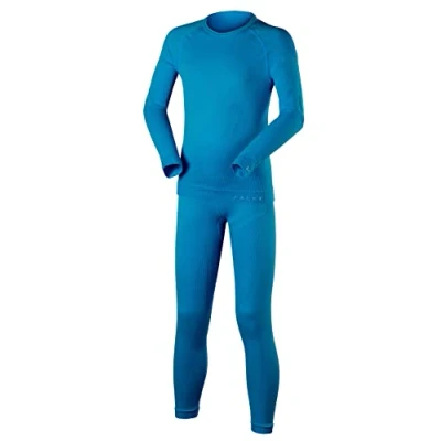 Abbildung von FALKE Unisex Kinder Baselayer Set Maximum Warm K UW Funktionsmaterial schnelltrocknend 1 Stück, Blau (Osiris 6407), 134 140