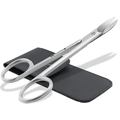 Abbildung von Fußnagelschere für Extra Starke Fußnägel 10,5 cm Premium Fuß Nagelschere mit leicht gebogener Schnittfläche Schere die Fußpflege und Pediküre aus rostfreiem Edelstahl Etui
