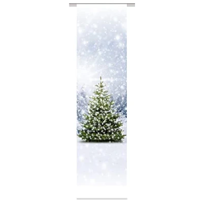 Abbildung von Home fashion Weihnachtsbaum Schiebevorhang, Stoff, grün, 245 x 60 0,1 cm