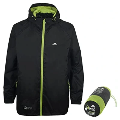 Abbildung von Trespass Unisex Erwachsene Qikpac Jacket Kompakt Zusammenrollbare Wasserdichte Regenjacke, Schwarz (Black), S