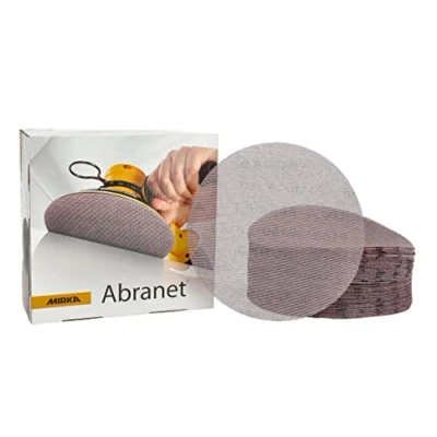 Abbildung von Mirka Abranet Netz Schleifscheiben Ø 200 mm Klett / Korn P180 50 Stk zum Schleifen von Holz, Spachtel, Lack, Kunststoff 5425205018