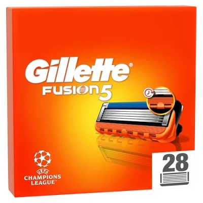 Abbildung von Gillette Fusion5 28 Ersatzklingen, mit größerem Gleitstreifen für ein sanftes Gleiten und 5 Klingen eine unglaublich gründliche komfortable Rasur