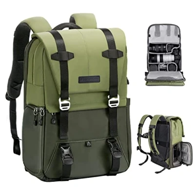 Abbildung von K&amp;F Concept Kamerarucksack, Camera Bag für Fotografen, Fotorucksack Kamera Rucksack mit 15 15,6 Zoll Laptopfach, kompatibel Canon/Nikon/Sony/DJI Mavic Drone (20L)
