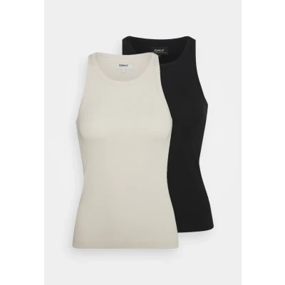 Abbildung von ONLY Onllindsay TANK 2 PACK Top, Damen, Größe: XXS, Black/pumice stone