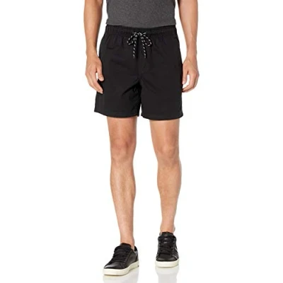 Abbildung von Amazon Essentials Herren Shorts mit Kordelzug und 15 cm Innenbeinlänge, Schwarz, XL