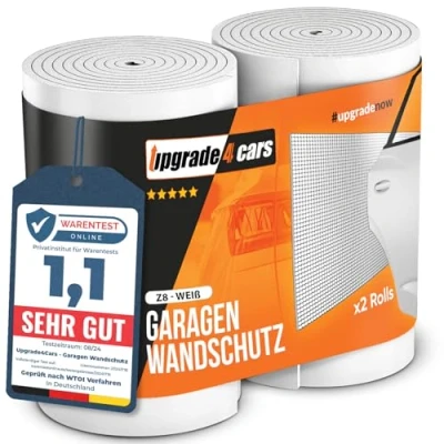 Abbildung von Upgrade4cars Garagen Wandschutz Selbstklebend Weiß für Autotüren Kantenschutz Garage Garagenwand Anfahrschutz Einparkhilfe Prallschutz Wandpolsterung