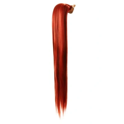Abbildung von Prettyland 60cm Statikfrei lang haar glatt Zopf Pferdeschwanz one Piece Clip In Haarteil Extensions orange gesträhnt Rot R02