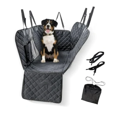 Abbildung von Mobiclinic® Pets, Hunde Autositz, Sammy, Autositzbezug, Universal, Anti Rutsch, Wasserdicht, Seitentasche, Verstellbare Riemen, Niedrig faltbar, Tragetasche, Europäische Marke, Kofferraumgeeignet
