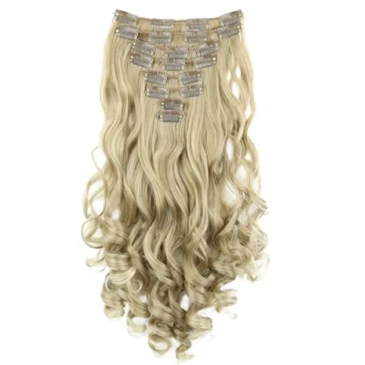 Abbildung von CAISHA XXL 35cm 8 Teile Set CLIP IN EXTENSIONS Haarverlängerung Haarteil Voluminös Gewellt Blond Mix CES207 1