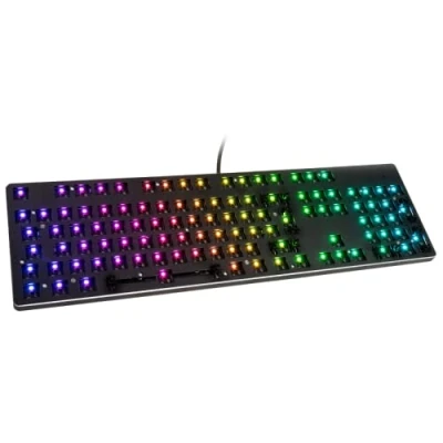 Abbildung von Glorious Gaming GMMK Full Size (100%) Barebones (Frame Only) Mechanisches Keyboard, tastenweise RGB Beleuchtung, Hot Swap &amp; individuell anpassbar, International/ISO Layout Schwarz