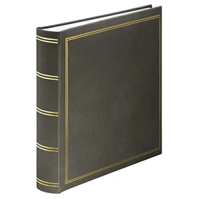 Abbildung von Hama Jumbo Fotoalbum London 30x30 cm (Fotobuch mit 80 weißen Seiten, Album für 320 Fotos zum Selbstgestalten und Einkleben) grau