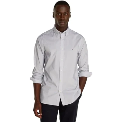 Abbildung von Tommy Hilfiger Micro Print SF Shirt Bomberjacke Herren, Weiß (Optic White/Desert Sky), 3XL