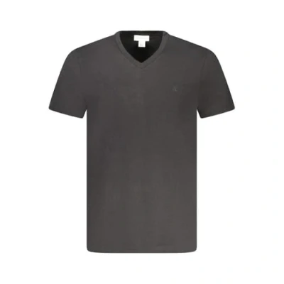 Abbildung von Calvin Klein Jeans Smooth Solid Vneck TEE Tshirt basic, Herren, Größe: XS, Black