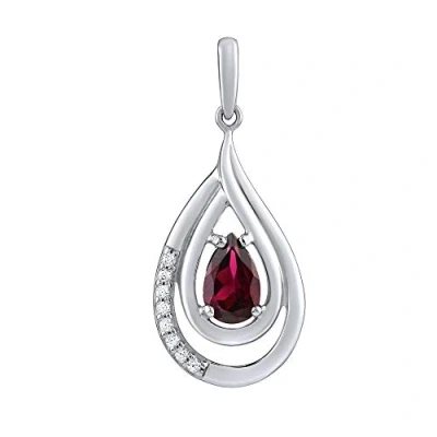 Abbildung von SILVEGO Damen Anhänger aus 925 Sterling Silber mit echtem Granat