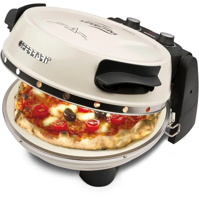 Abbildung von G3Ferrari elektrischer Pizzaofen Napoletana Icy Cream limited Edition, G1003217, bis 400 Grad mit Pizzastein inkl. 2 ten Stein/Pizza und Fladen uvm. in 3 Minuten/auch für Tisch Garten