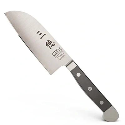 Abbildung von GÜDE Solingen Santoku geschmiedet, 14 cm, POM schwarz, ALPHA, Doppelkropf, Handmade Germany