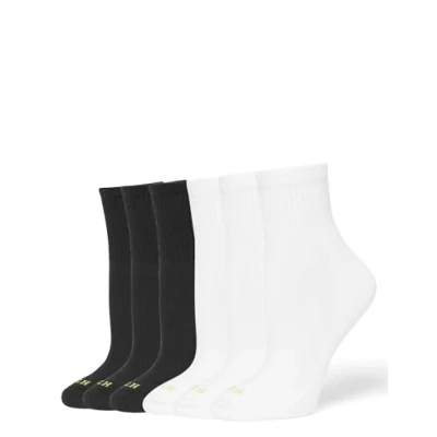 Abbildung von HUE Damen Mini Crew Pair Pack Socken, Schwarz und Weiß, 6 Paar, Einheitsgröße (6er
