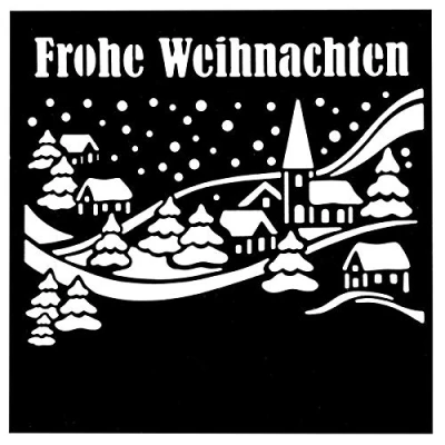 Abbildung von Ideen mit Herz Stanzschablone, Frohe Weihnachten 3, 14cm x 14cm, passend für gängige Stanzmaschinen Schablone zum Gestalten von Grußkarten, Einlegern Weihnachten, Advent