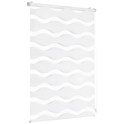 Abbildung von Sekey Doppelrollo Wellen Klemmfix ohne Bohren für Fenster, 90 cm breit, Duo Rollo Welle Jalousie Sonnenschutz, 90x100cm, Weiß