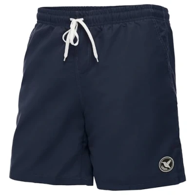 Abbildung von Ladeheid Badehose Herren, Bequeme Lange Badeshorts mit Breitem Gummibund, Kordelzug und Taschen, Schwimmhose Boardshorts LA40 129 (Marine/Blau, 4XL)