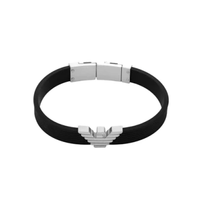 Abbildung von Emporio Armani Eagle LOGO Armband, Herren, Größe: One Size, Silver