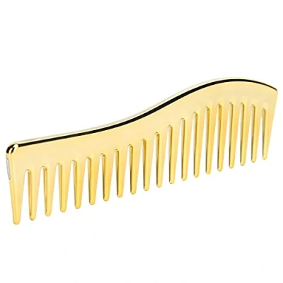 Abbildung von Breite Zahnkämme,kein Griff Detangler Kamm Frauen Professioneller Haarstyling für Lockiges oder Glattes Haar Nasses Trockenes Haar(Golden)