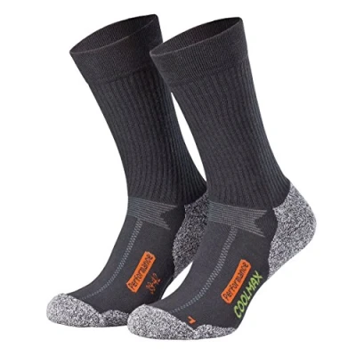 Abbildung von Piarini 2 Paar Coolmax Wandersocken Outdoorsocken Funktionssocken lang anthrazit 39 42