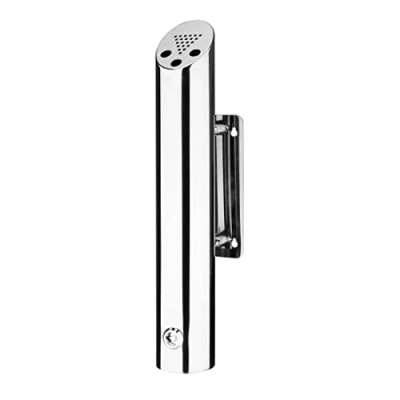 Abbildung von Bolero Stilvoller Wandaschenbecher aus Metall, Edelstahl, zylinderförmiger Aschenbecher für den Außenbereich, Maße: 460 (H) x 75 (Ø) mm Kneipen, Restaurants, Büros, privaten Gebrauch, CG044