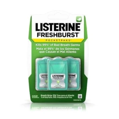 Abbildung von 3x Listerine PocketPaks Breath Strips, Cool Mint, Dispensers für kühle Minze Atem
